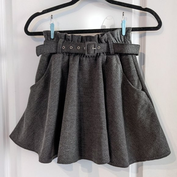 Belted wool skirt with pockets - Picture 1 of 3